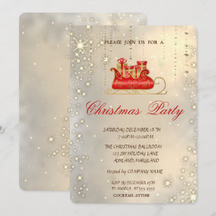 Invitación Trinelegante Trineo de Navidad, Fiesta de Navidad