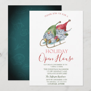 Invitación Trineo de Gnomos de Acuarela Casa Abierta