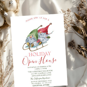 Invitación Trineo de Gnomos de Acuarela Casa Abierta