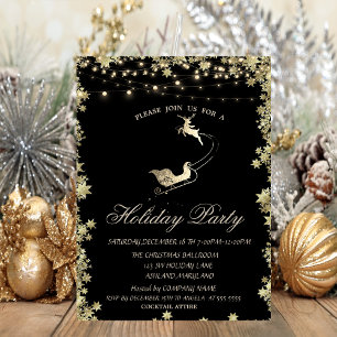 Invitación Trineo de Navidad Renoos Estrellas Fiesta