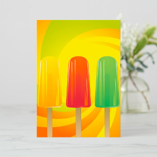 Invitación Trío de Paletas Heladas de Verano Paletas Brillant