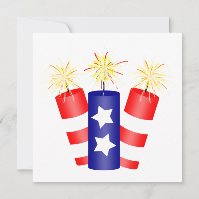 Invitación Trio de petardos para el 4 de julio (Anverso)