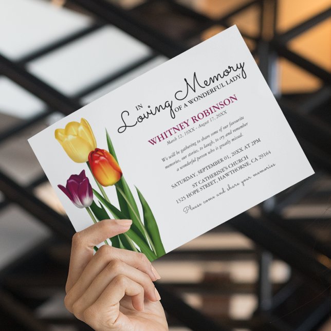 Invitación Trío de Tulipanes En Memoria Amada | Funeral (Subido por el creador)