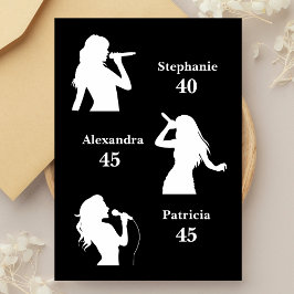 Invitación Triple del divertido cumpleaños negro de la unión 