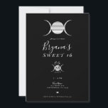 Invitación Triple Diosa Ciclo de Luna Plata y Negro Dulce 16<br><div class="desc">Personaliza para cualquier evento</div>