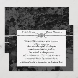 Invitación Triple Gotho Boda floral Moon Ste de ayuno