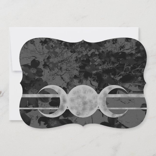 Invitación Triple Gotho Boda floral Moon Ste de ayuno (Reverso)