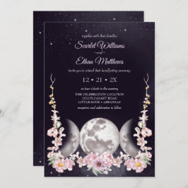 Invitación Triple luna Morado Nocturno Cielo Wicca Ayuno