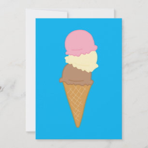 Invitación Triple Scoop Ice Cream Cono