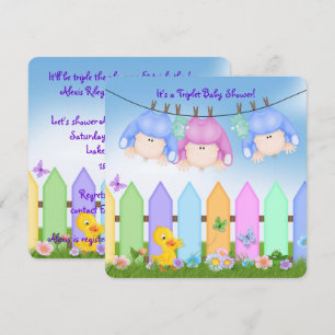Invitación Triplets Baby Shower