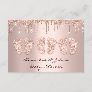 Invitación Triplets Rosa de pies de Baby Shower Dris niño Chi