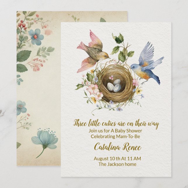 Invitación ¡Triplicar la alegría: una celebración para nuestr (Anverso / Reverso)