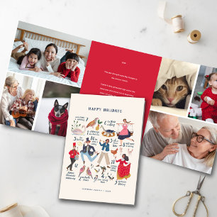Invitación Tríptica 12 días de Navidad Clásico Foto Festa Navideña