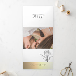Invitación Tríptica 3 en 1 Boda de Foto Simple