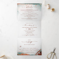 Acuarela de abstracto moderno Terra Cotta Boda