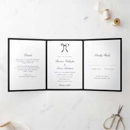Invitación Tríptica Arco Simple Clásico Boda