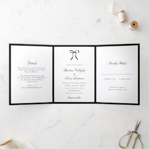 Invitación Tríptica Arco Simple Clásico Boda
