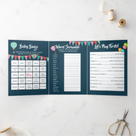 Invitación Tríptica Balón de aire caliente banderas de agrupamiento de