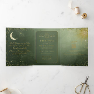 Invitación Tríptica Barbara + Tim Trifold Wedding Invitation