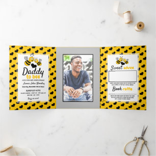 Invitación Tríptica Bee de miel, Suite Baby Shower
