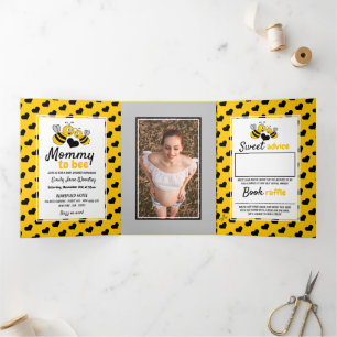 Invitación Tríptica Bee de miel, Suite Baby Shower