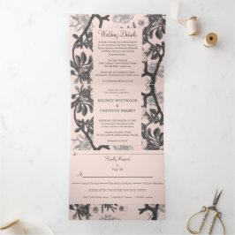 Invitación Tríptica Boda botánico encantador
