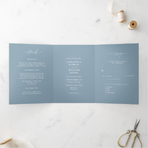 Invitación Tríptica Boda con paisaje de montaña