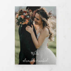 Invitación Tríptica Boda de caída de girasol acuarela rusa