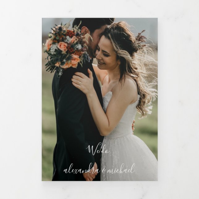 Invitación Tríptica Boda de caída de girasol acuarela rusa (Foto de portada)