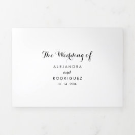 Invitación Tríptica Boda de caligrafía moderna