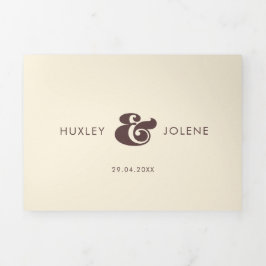 Invitación Tríptica Boda de colores vintage de los años 60