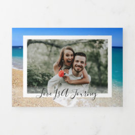 Invitación Tríptica Boda de destino Boda de Ibiza