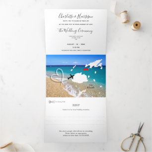 Invitación Tríptica Boda de destino de Fiyi