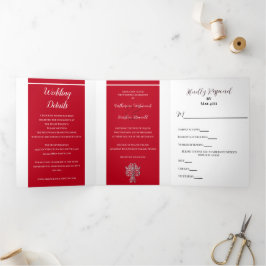 Invitación Tríptica Boda de dos colores con clase