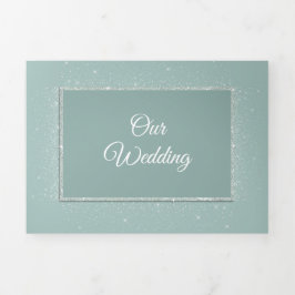 Invitación Tríptica Boda de Elegancia Verde Mint