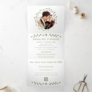 Invitación Tríptica Boda de Foto Medieval Rústica