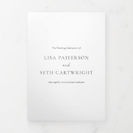 Invitación Tríptica Boda de fotografía clásico Minimalista y elegante