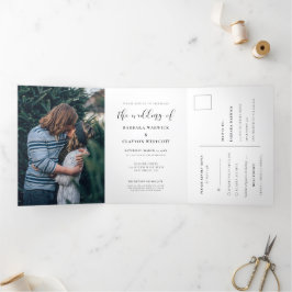 Invitación Tríptica Boda de fotografía de diseño elegante