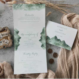 Invitación Tríptica Boda de la Montaña Verde
