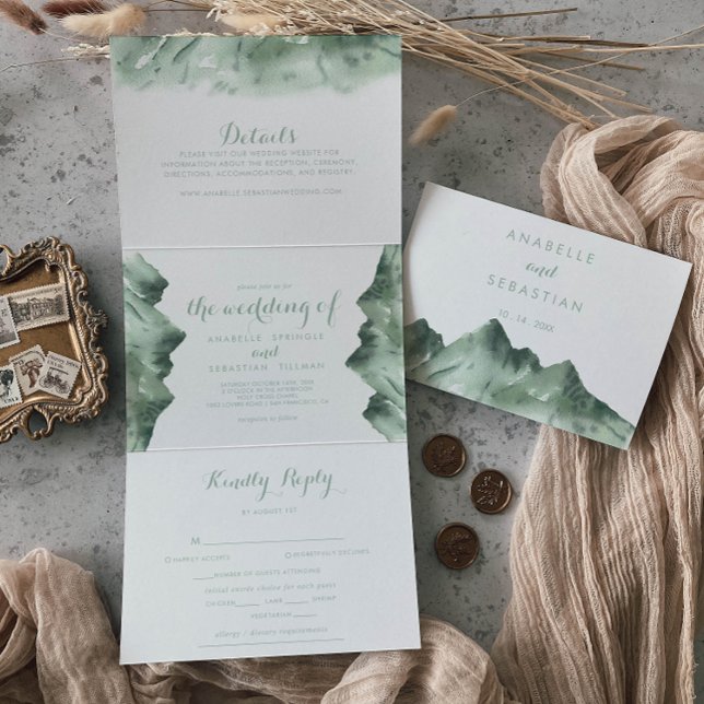 Invitación Tríptica Boda de la Montaña Verde (Subido por el creador)