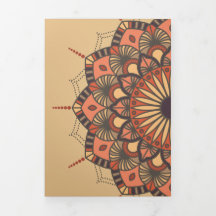 Boda de Mandala de Peach marrón contemporáneo