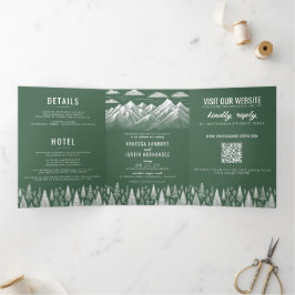 Invitación Tríptica Boda de Montaña Verde