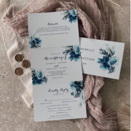 Invitación Tríptica Boda de triple color de agua