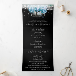 Invitación Tríptica Boda del árbol de hoja en forma de corazón pastel 