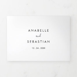 Invitación Tríptica Boda del triple blanco y negro