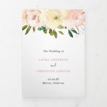 Boda elegante floral rosa rubor