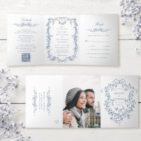 Boda Floral Azul Victoriano Clásico