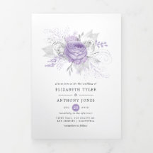 Boda floral de lavanda y plata