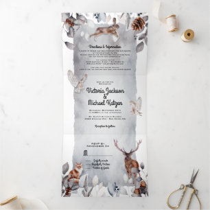 Invitación Tríptica Boda forestal de Woodland de Guay