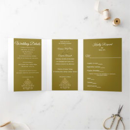 Invitación Tríptica Boda Gilded Elegance